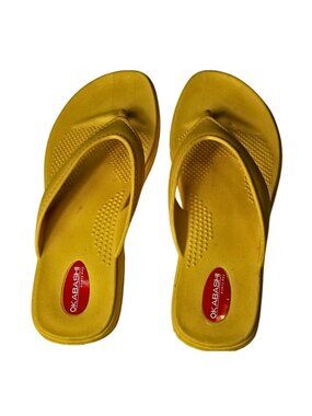 Okabashi Women’s Yellow Gold Comfort Flip Flop Sandals Size 9.5–10.5